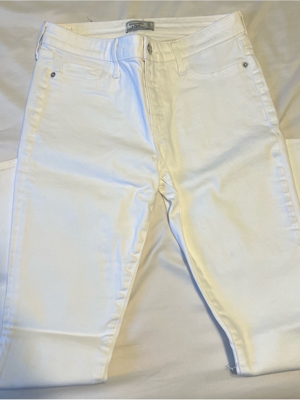 Abercrombie & Fitch White Slim Straight Jeans